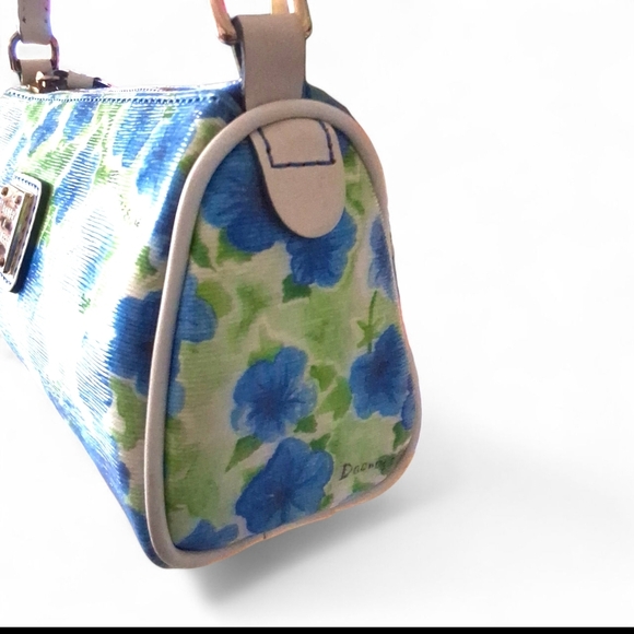 Dooney & Bourke Mini Barrel Bag Hydrangea Floral Coated Canvas Y2K Vintage - Picture 8 of 15